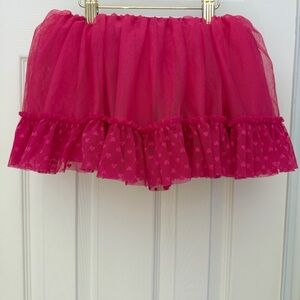 Bloch Pink Ruffled Ballet Tutu Skirt with hearts Girls Size 6x-7